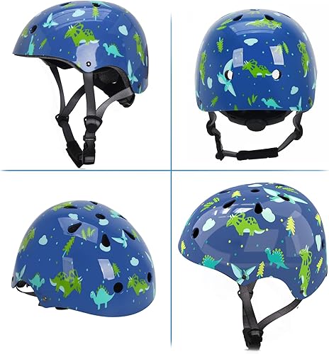 Miniatura 4 de Casco para niños con rodilleras, coderas y muñequeras, equipo de protección infantil para niños y niñas de 3 a 5 a 8 años, apto para patines,