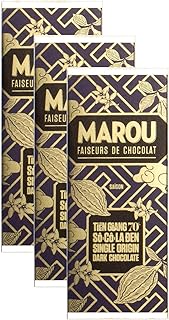 Marou Origin Tien Giang 70% Cacao Dark Chocolate 3-Pack | Vietnam Single Origin, Dairy Free, Gluten Free, Soy Free | 3 x 24g Mini Bar