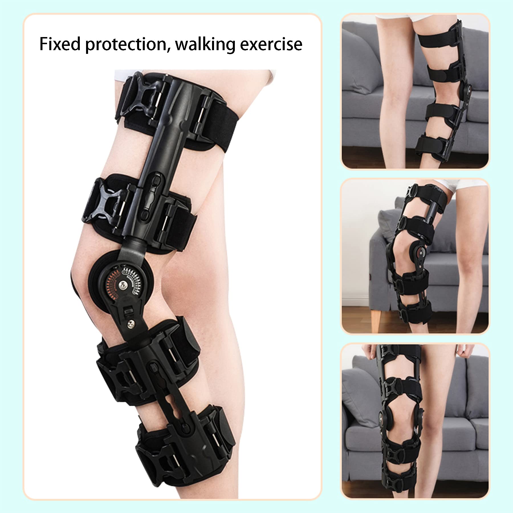 Rodillera ROM Ideal para ACL Ligamento Lesiones Deportivas Post Op Articulada Completa Lesiones Ligamentosas Protector Médico Ortopédico Desgarros del Menisco para Hombres Muje