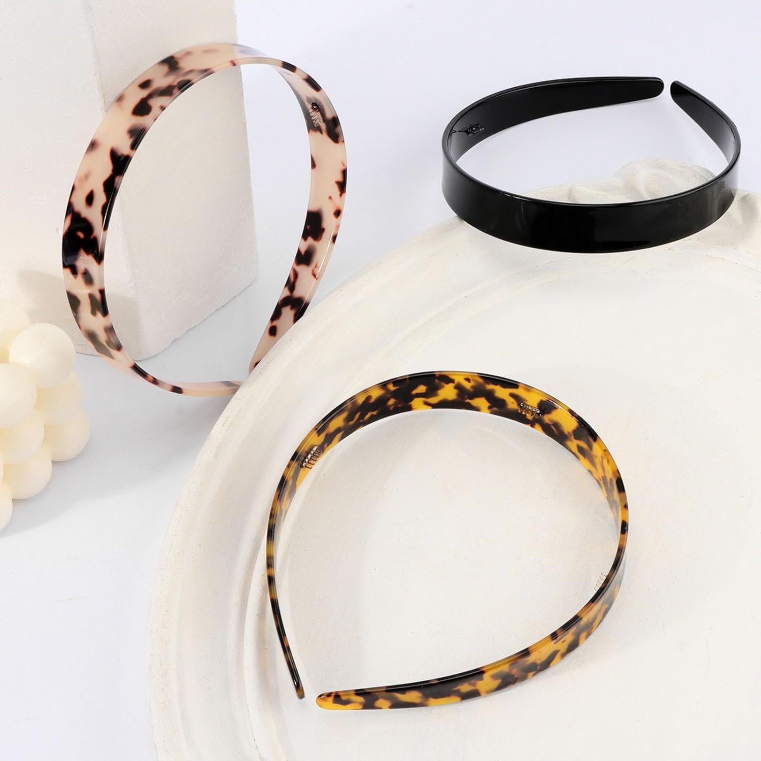 3 PCS Tortoise Shell Headband for Women, Wide Acetate Resin, Leopard Hair Bands with Teeth for Women and Girls, Fashion Hair Accessories - Image 2