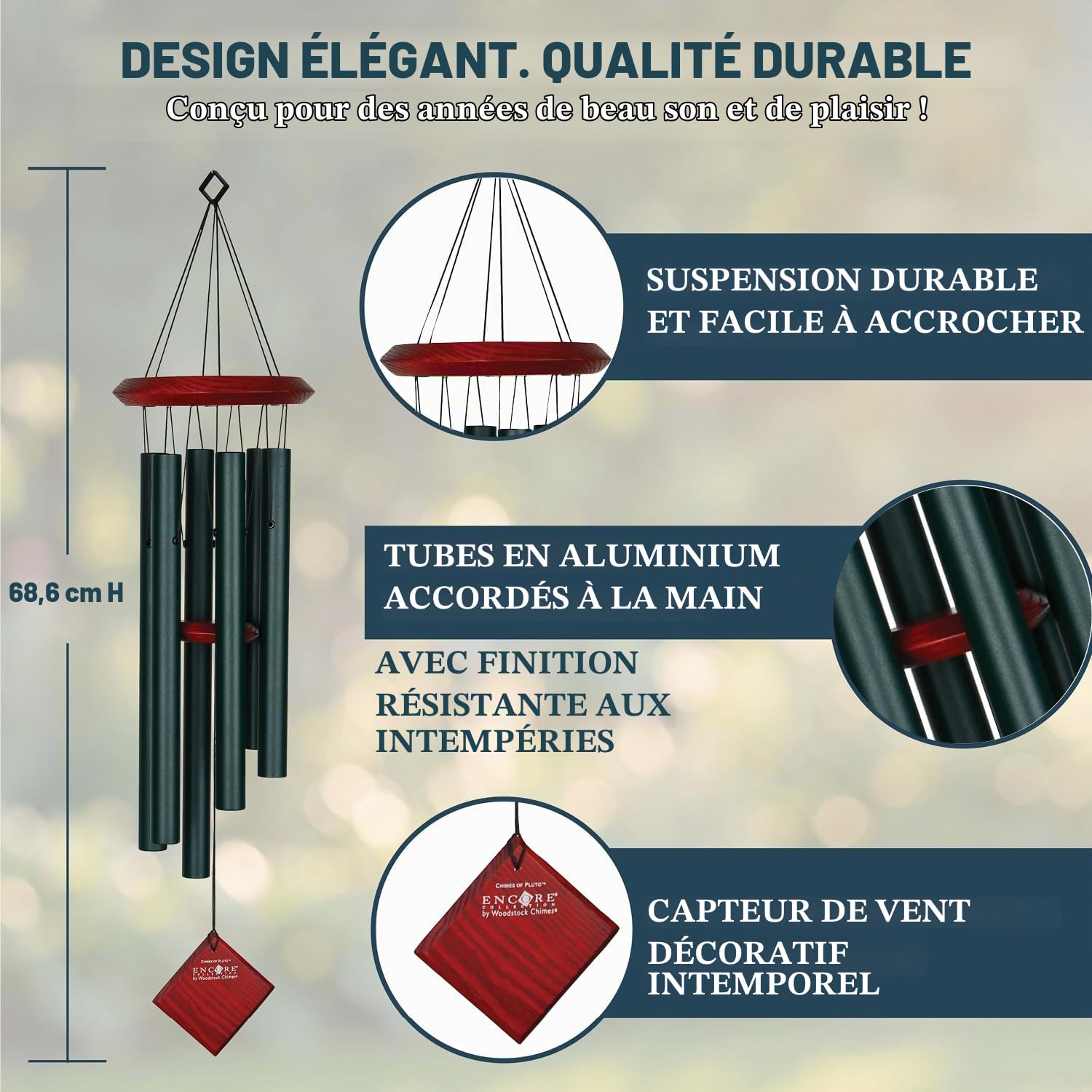 Woodstock Chimes Dce27 Chimes de Pluto – Evergreen