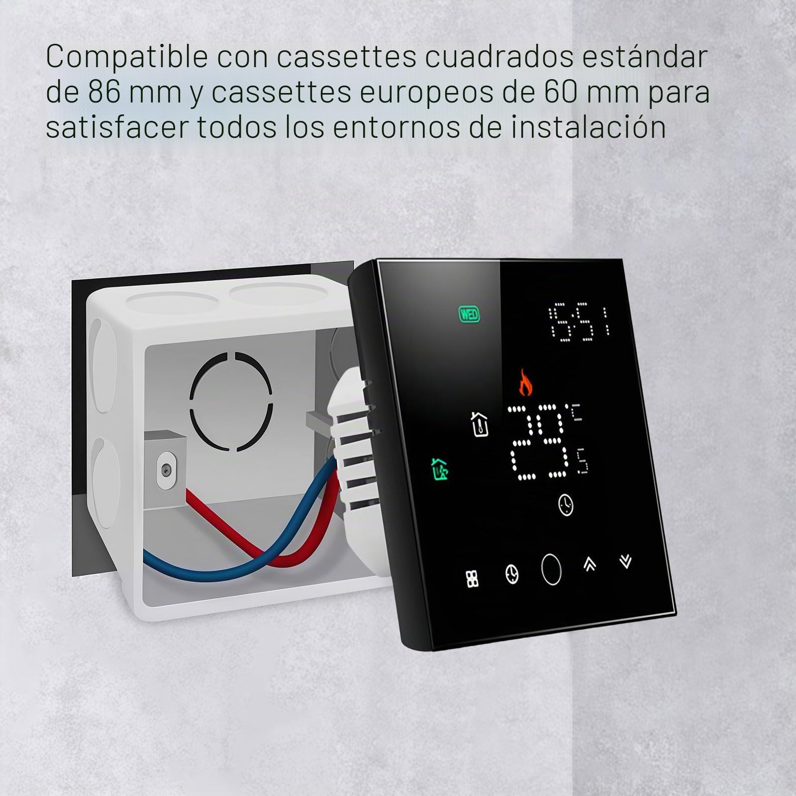 003 Serie Wi-Fi Termostato - Termostato con Pantalla Táctil para Calefacción de Agua, Electricidad y Calderas - Control Remoto Desde Teléfono Móvil Compatible con Alexa, Google Home e IFTTT