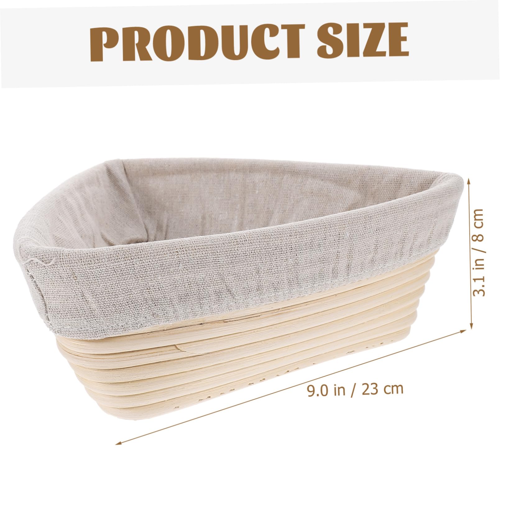 Alipis 2pcs Hand Woven Triangular Bread Proofing Basket Baking Tool with Cover for Artisan Bread Making and Home Bakery Use