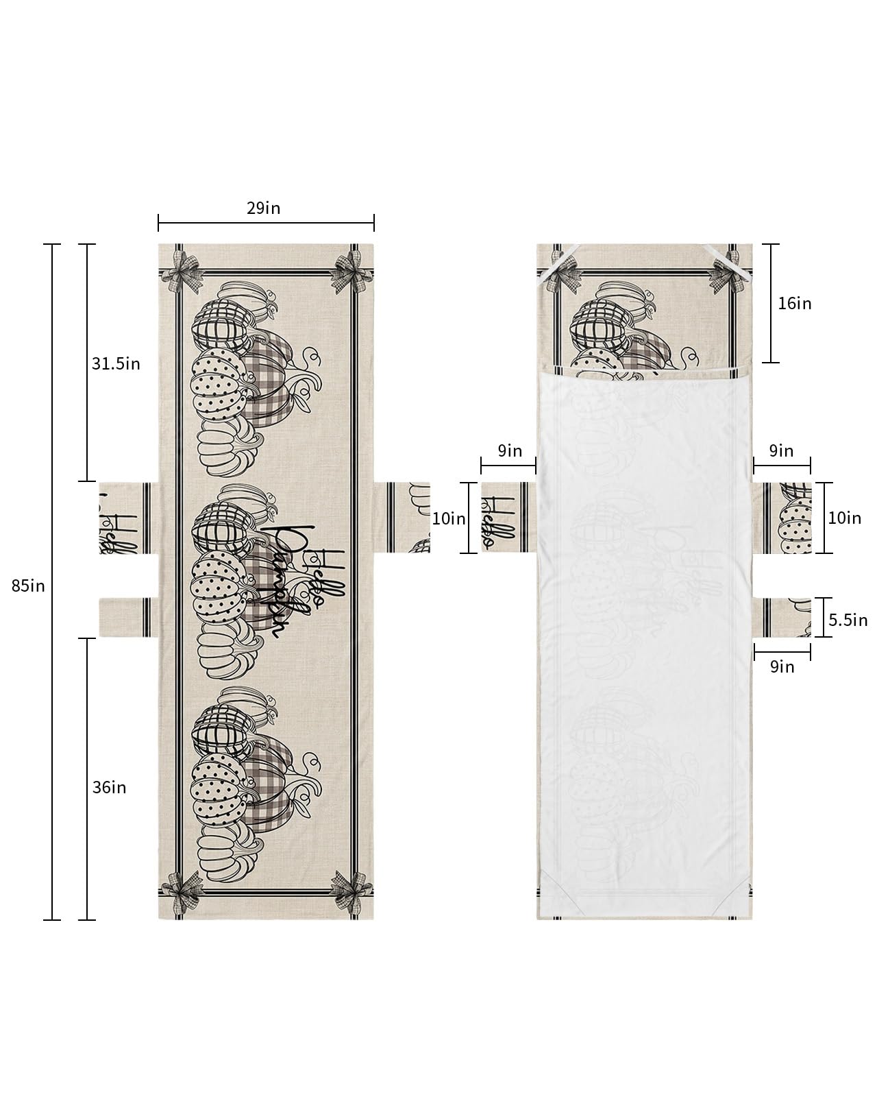 Thanksgiving Fall, Beach Lounge Chair Towel Cover, Soft Chaise Lounge Towel with Side Pockets Patio Pool Chairs Cover for Beach/Pool Sunbathing 29x85 Boho Polka Dot Pumpkin Black Gingham