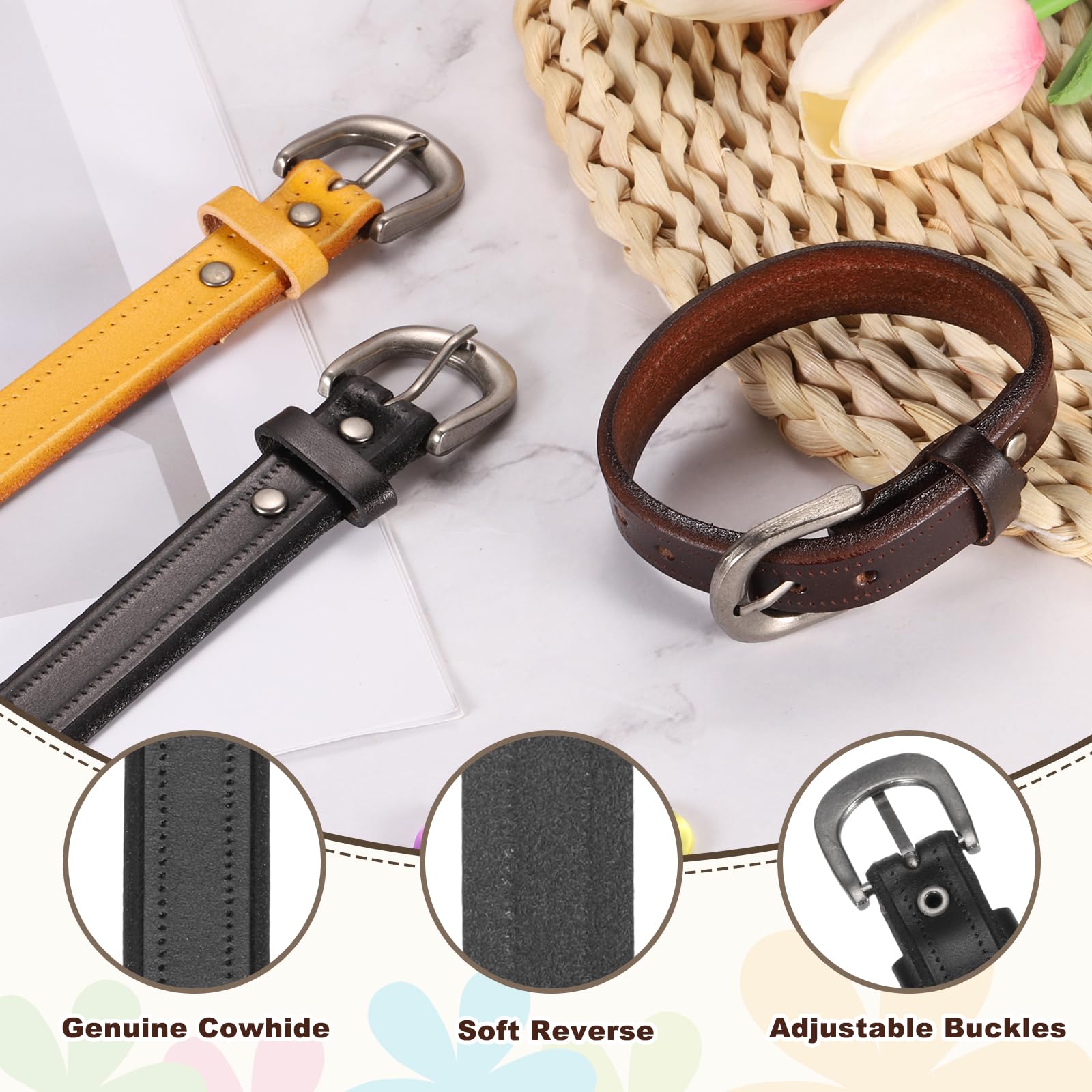 MECCANIXITY Plain Leather Bracelets Buckle Bangle Leather Snap Bracelets Adjustable Blank Wrist Cuffs DIY Craft Wristbands for Men Women Jewelry Making, Black