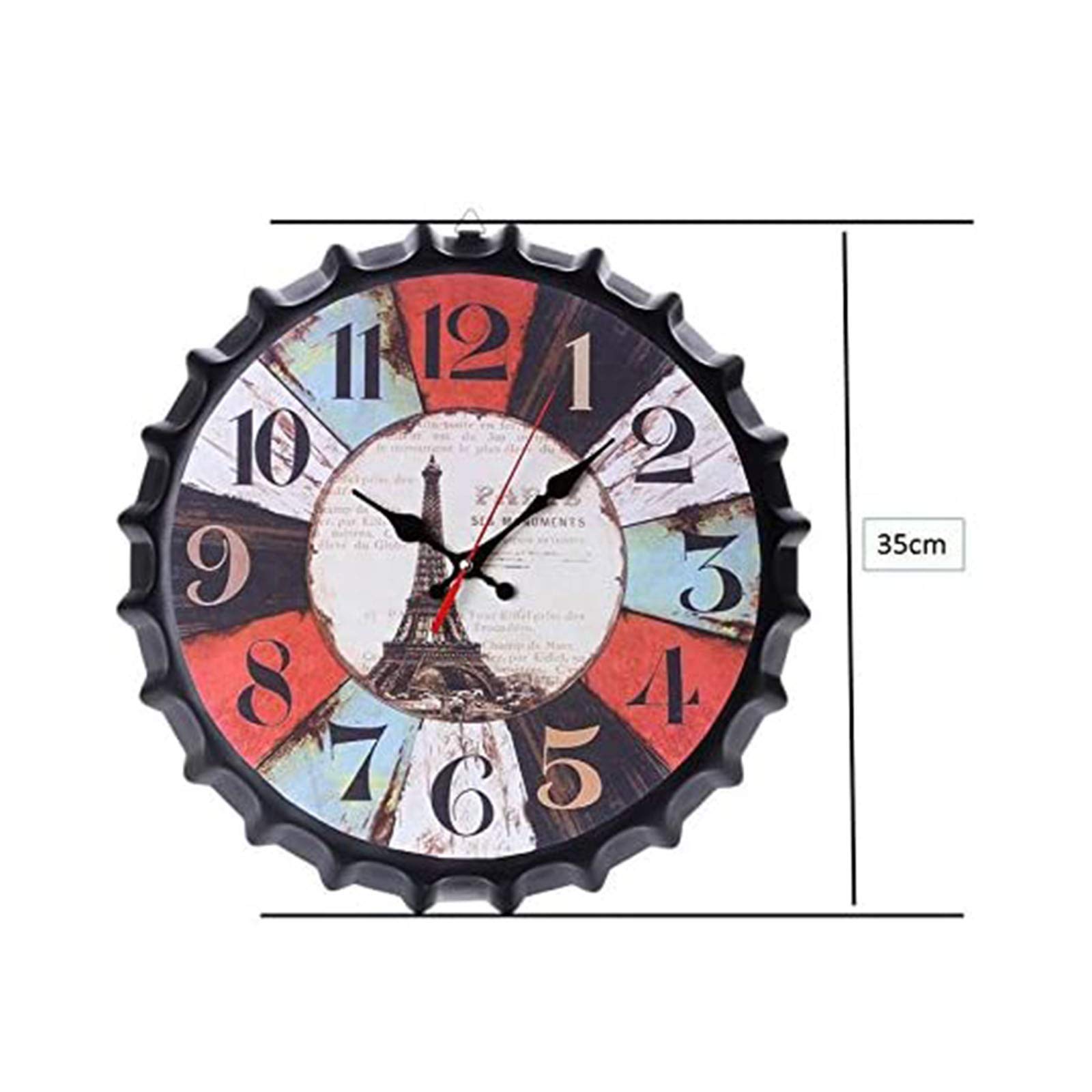Zegary ścienne, Nowoczesne zegarki kwarcowe ciche Vintage Retro metalowe duże(4)