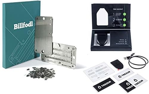 Trezor Model T + Billfodl - Cartera de hardware para criptomonedas con almacenamiento de semillas frías SteelWallet (paquete), Negro -, Minimalista