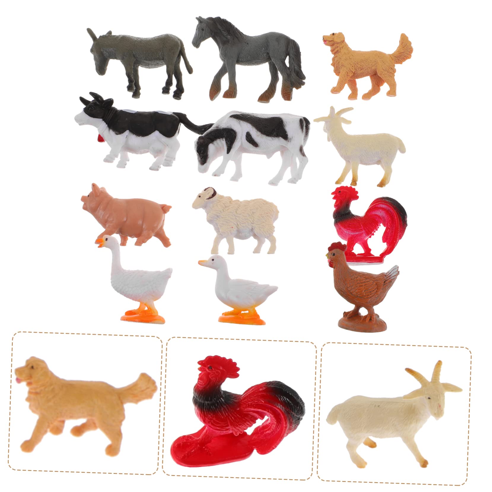 Zerodeko 36pezzi Miniature Animal Figurines Simulazione Di Animali Per Decorazione e Paesaggi Modelli Per Terrari e Decorazioni Domestiche Di Statuine Di Animali Della Fattoria