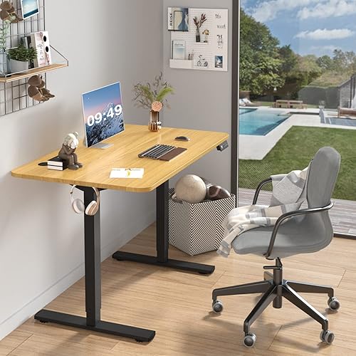 Miniatura 90 de Furmax - Escritorio eléctrico de altura ajustable de pie grande de 63 x 24 pulgadas, escritorio de pie para oficina en casa, alturas prestablecidas