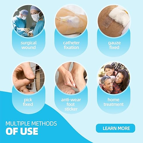 Miniatura 13 de OK TAPE OKPore - Cinta médica transparente (paquete de 6), cinta quirúrgica de primeros auxilios, hipoalergénica y transpirable para el cuidado