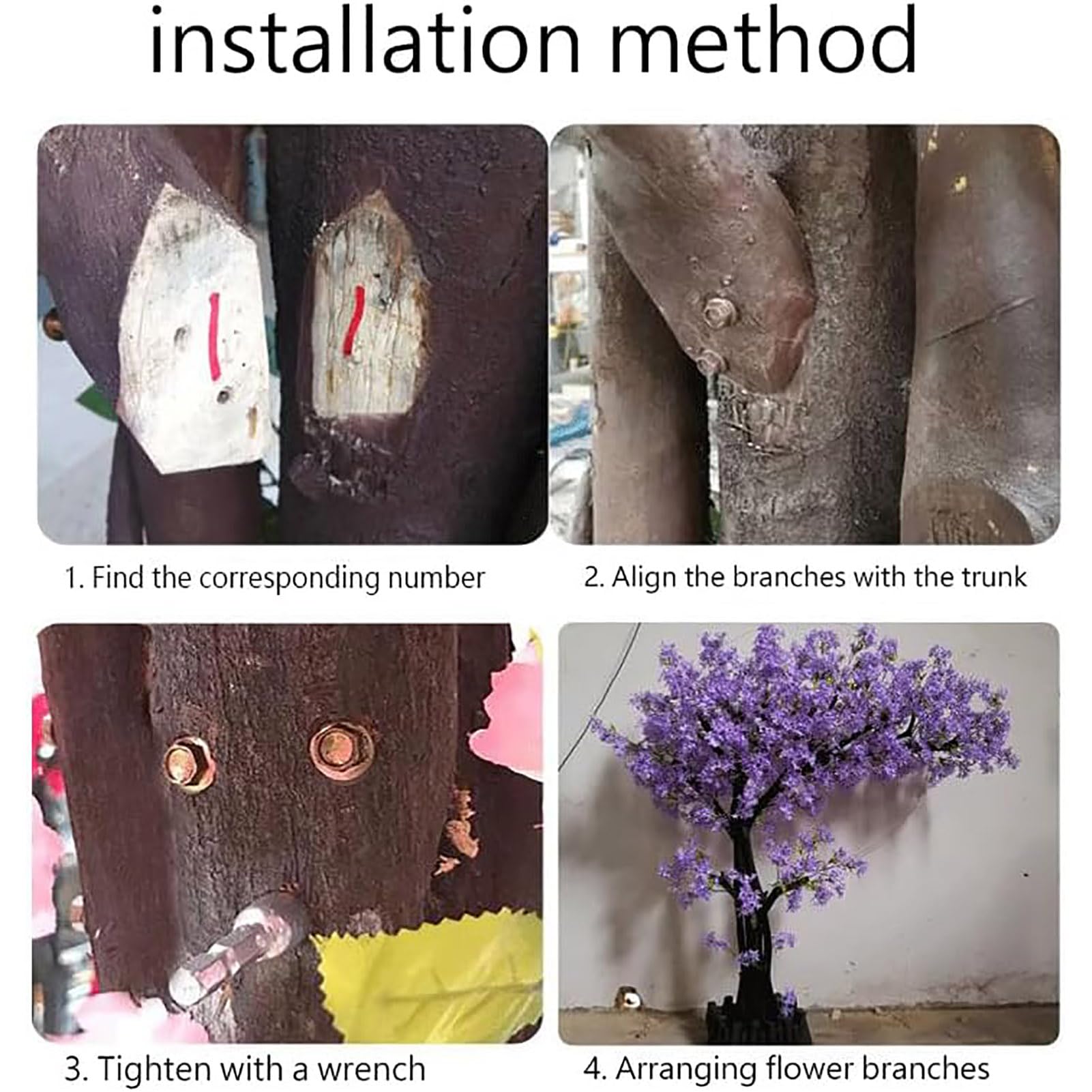 Wisteria Flores artificiales Árbol Seda púrpura Flores Wisteria Plantas para interior Casa Fiesta de bodas Apertura Centro comercial Decoración del restaurante,1.5X1M