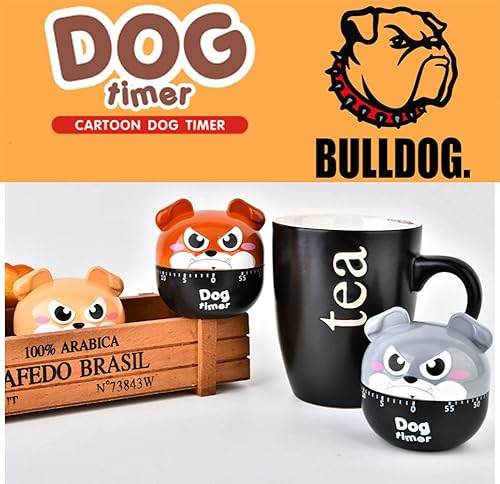 Miniatura 4 de Cute Cartoon perro maquinaria temporizadores 60minutos mecánica de cocina temporizador de cocina reloj alarma fuerte contadores temporizador Manual