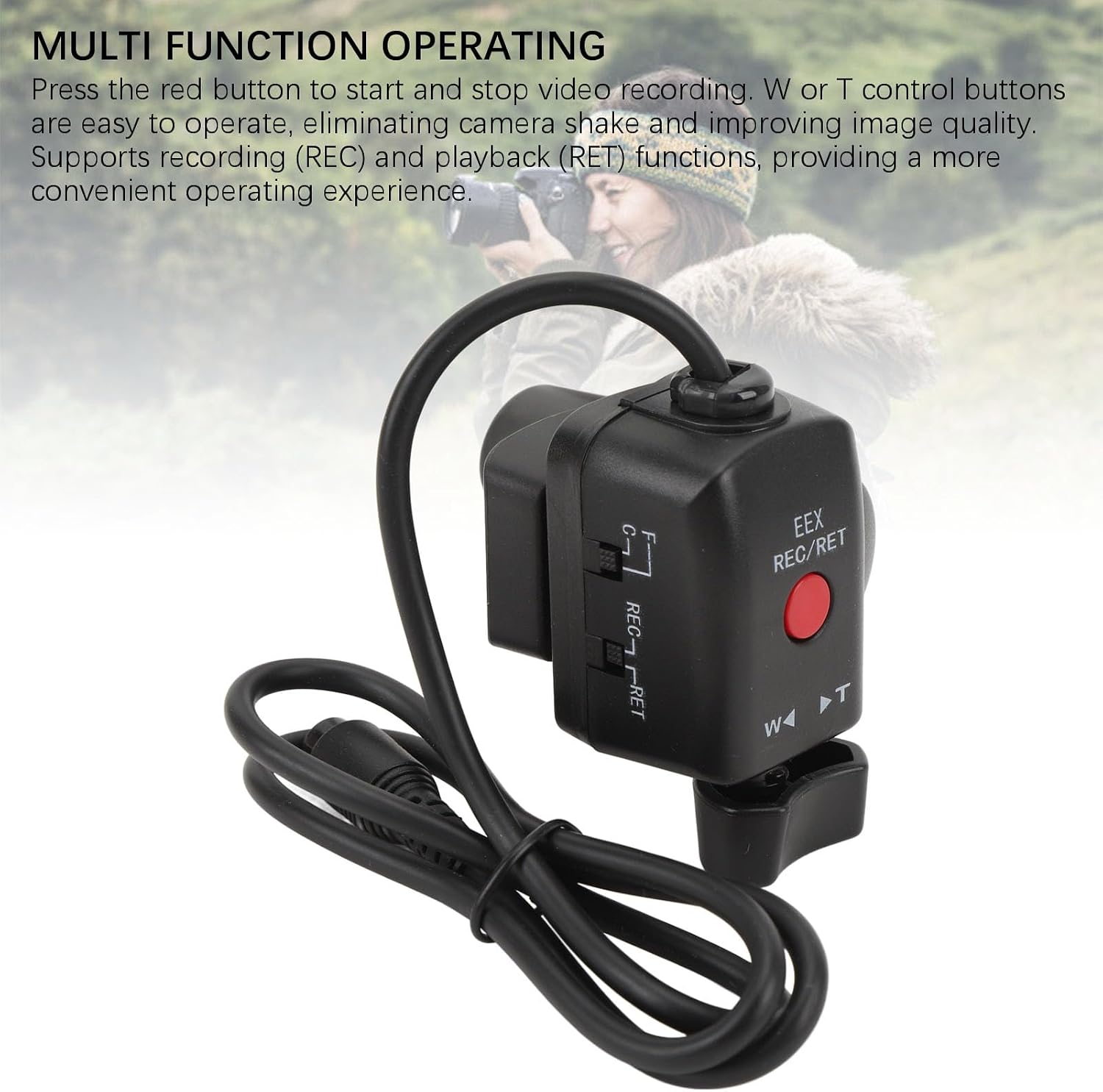 Luqeeg Camcorder Zoom Controller, Remote Control Zoom Knob, 8 Pin Connector Controller with REC RET Start Stop, Ideal for PMW EX1 EX1R EX280 EX260 X2800 F3
