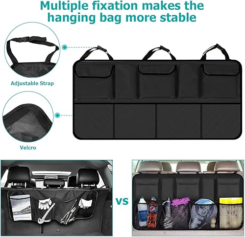 Miniatura 3 de AICEL Organizador de maletero de automóvil, 42.5 x 20.5 pulgadas, organizador colgante para asiento trasero con 9 bolsas de almacenamiento grandes,