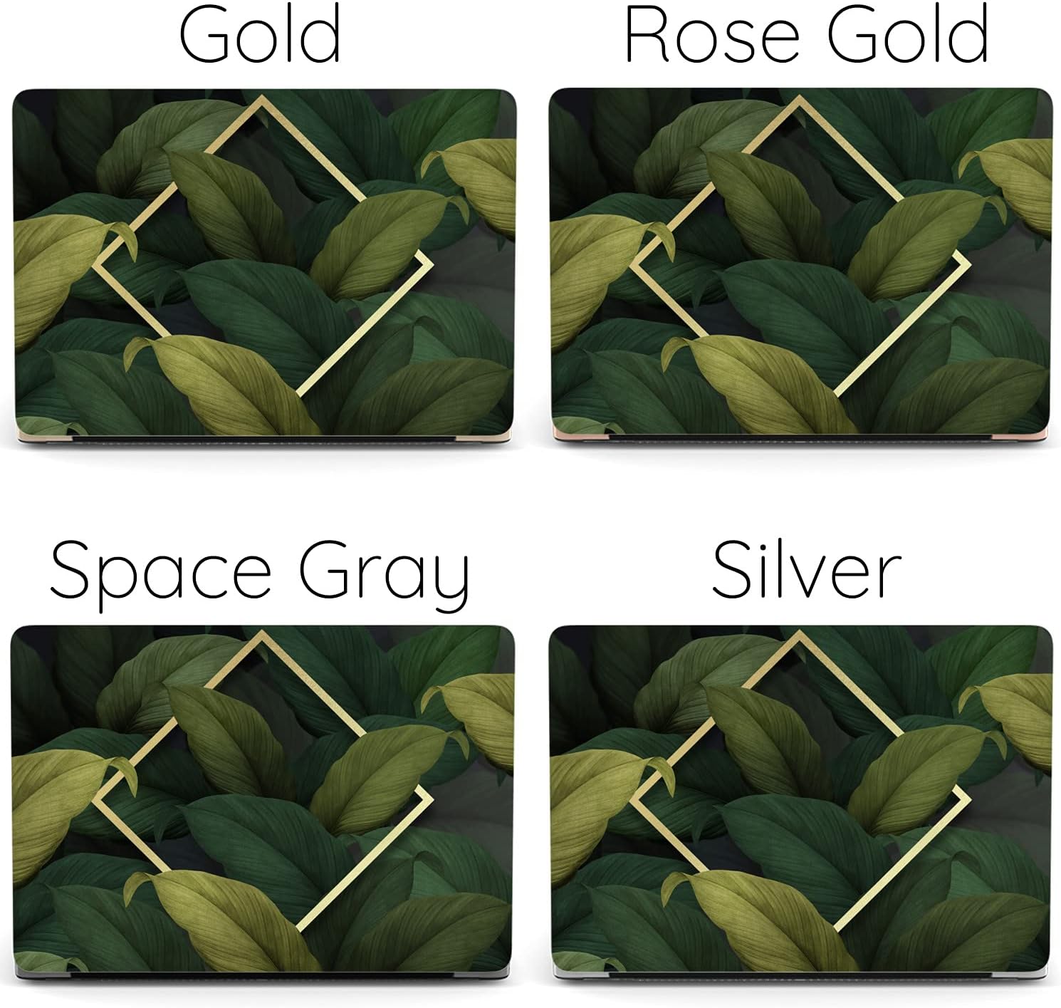 Mertak Hard Case Compatible with MacBook Pro 16 14 Air 15 13 inch M3 M2 M1 Mac 2024 2023 2022 2018 Touch Bar Plastic Print Plants Leaf Geometric Cover Laptop Clear Luxury Leaves Tropical