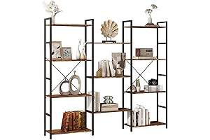 Panana Triple 4 Tier Bookshelf, 11-Shelf Display Shelf