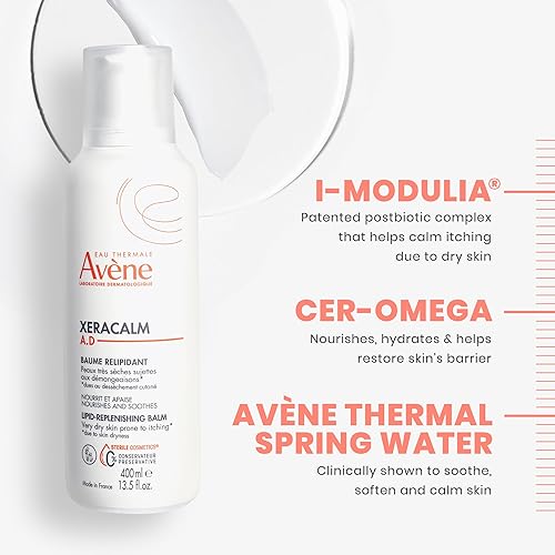 Vista 5 de Eau Thermale Avène XeraCalm A.D Bálsamo de reposición de lípidos, dermatitis atópica, propensa a eczema, sin conservantes, sin fragancia