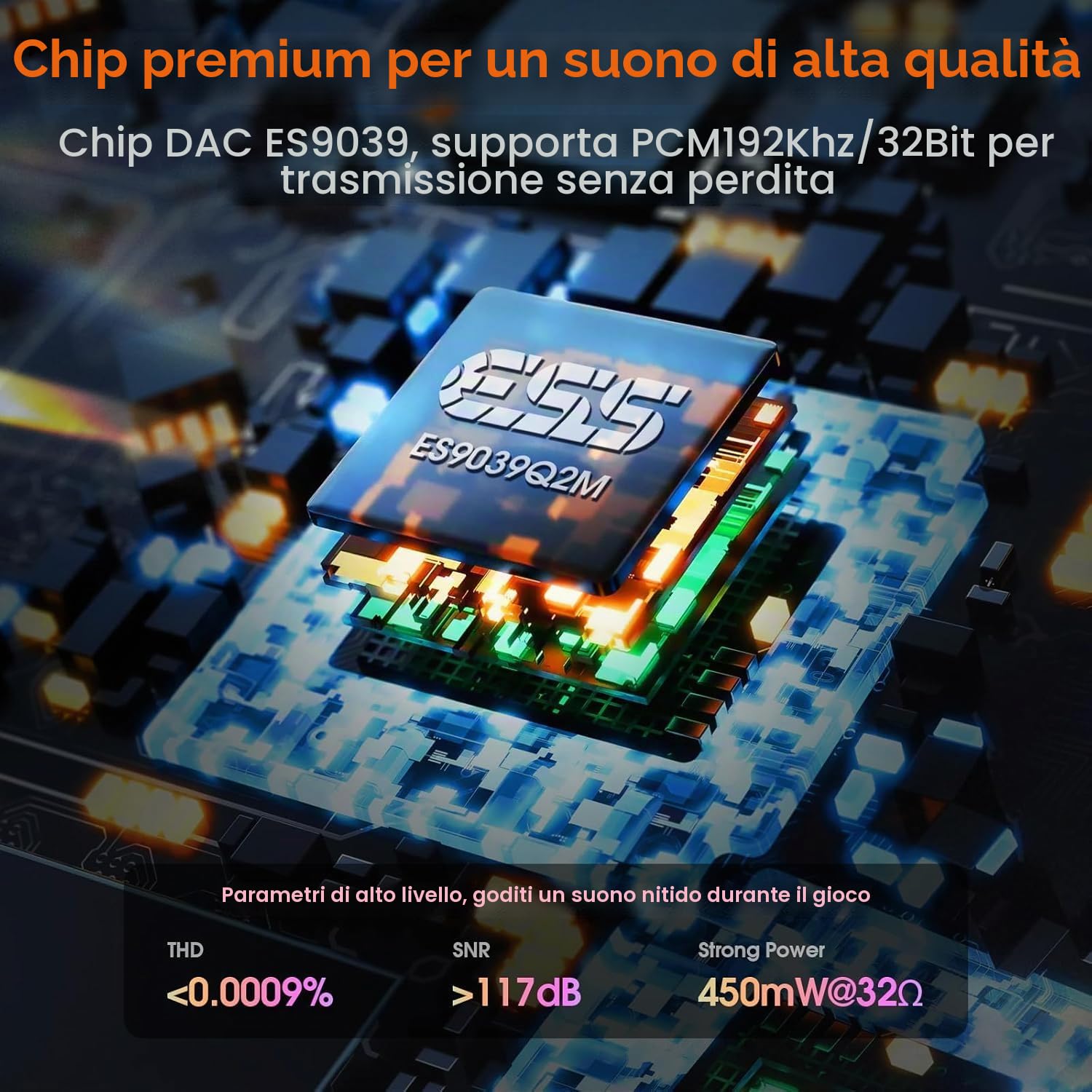 Mini Stereo Gaming DAC con ingresso microfono: amplificatore per cuffie, convertitore USB/ottico D/A, 32 bit/192 kHz audio ad alta risoluzione per PC, PS4, Xbox, Switch (Douk Audio Q2Pro)
