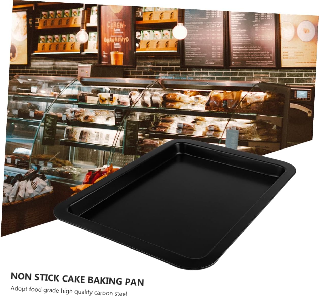 1set Non-stick Rectangular Baking Pans Bakeware for Bread and Cakes High Strength and Black
