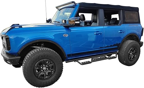 Miniatura 2 de u-Box Bronco - Estribo de acero con escalón lateral caído compatible con Ford Bronco 2021 2022 2023 2024 4 puertas antideslizantes (excluyendo el