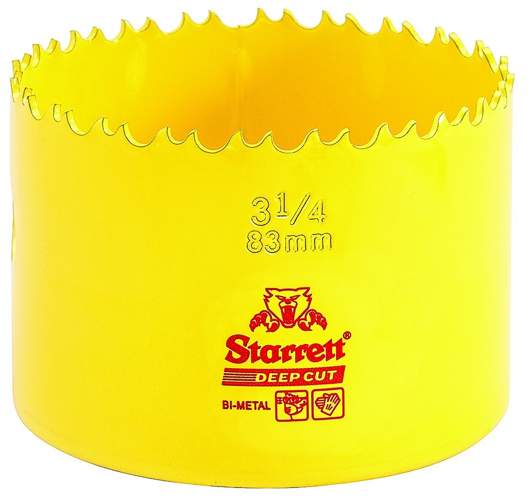 Starrett DCH0314 Bi Metal Deep Cut Hole Saw, 83mm, Lemon Tree