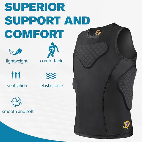 Youth Baseball Chest Rib Protector Softball Padded Compression Shirt Catcher Heart Sternum Guard for Football Boy