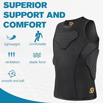 Youth Baseball Chest Rib Protector Softball Padded Compression Shirt Catcher Heart Sternum Guard for Football Boy