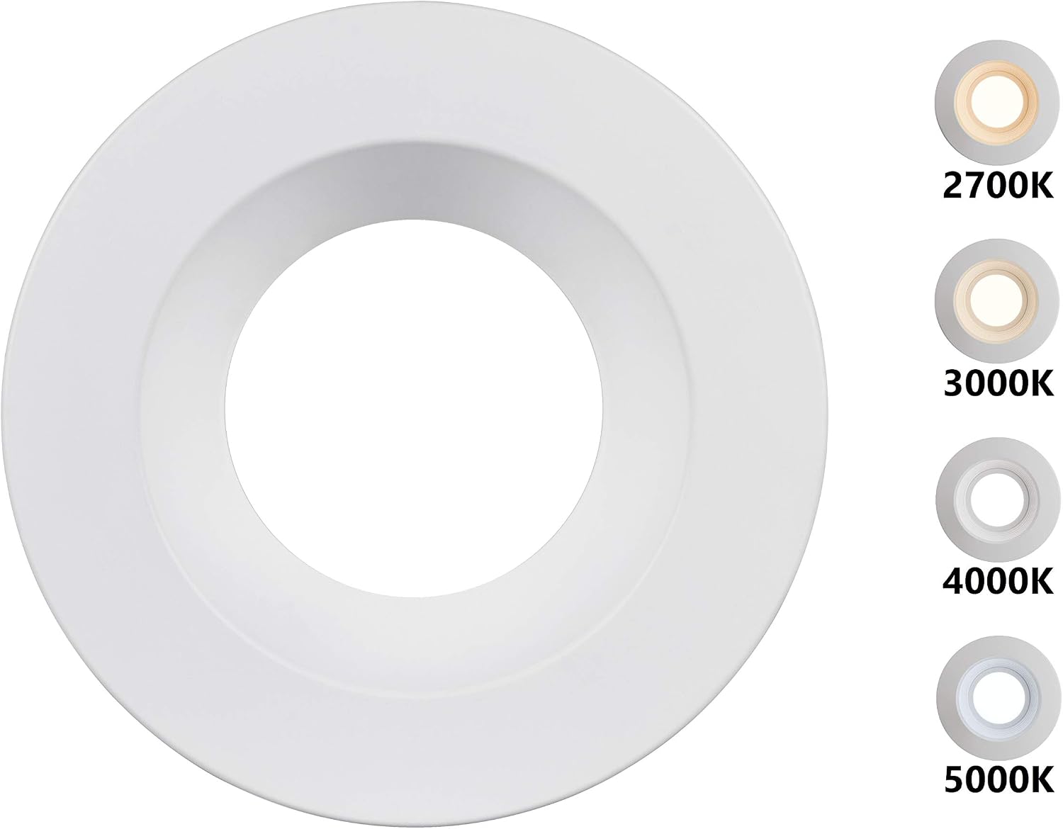 NICOR Lighting DLR565081202KWH LED Downlights, WHITE