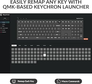 Keychron V6 Max Wireless Custom Mechanical Keyboard, 2.4 GHz Bluetooth QMK Full-Size Layout RGB with Hot-swappable Gateron Brown Switch Compatible with Mac Windows Linux