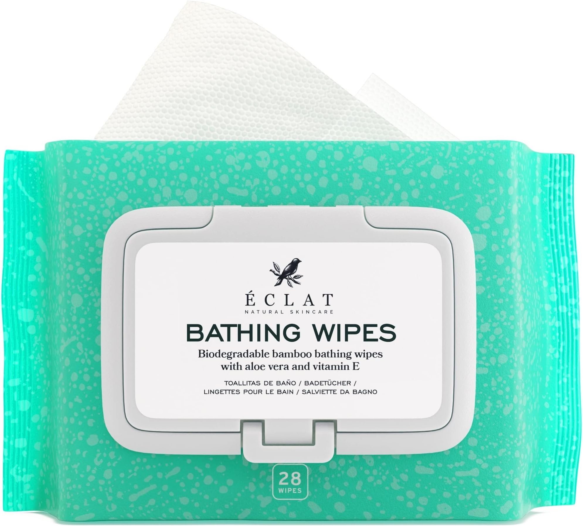 𝗪𝗜𝗡𝗡𝗘𝗥 𝟮𝟬𝟮𝟯* Bath Wipes, 100% Bamboo Wet Wipes - Refreshing Wipes Adults, Unscented, Flushable and Safe for Sensitive Skin, 28 Count