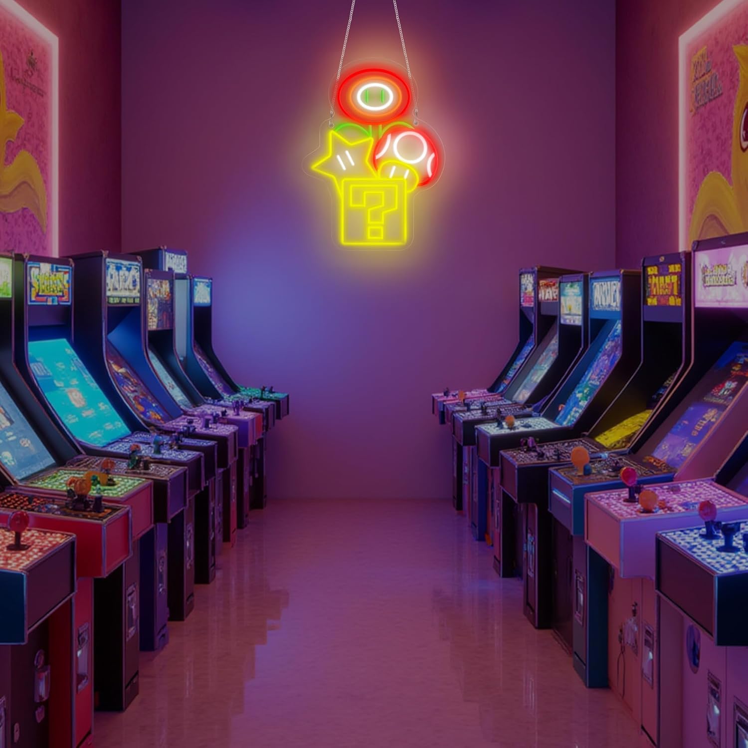 Cartoon Video Game Question Mark Led Lamp Neon Sign Wall Art Room Decor. Bedroom Decor Gift Merch Party Supplies for Sign Wall Decoration USB Powered Night Light Living Kids Room Shop Bar - Image 7