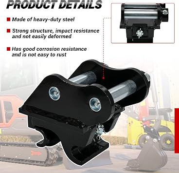 Mini Excavator Quick Hitch Coupler, Mechanical Quick Change Hitch Attachments Compatible with 0.8-3 Tons Small Diggers, 25mm Hole Durable Steel Design