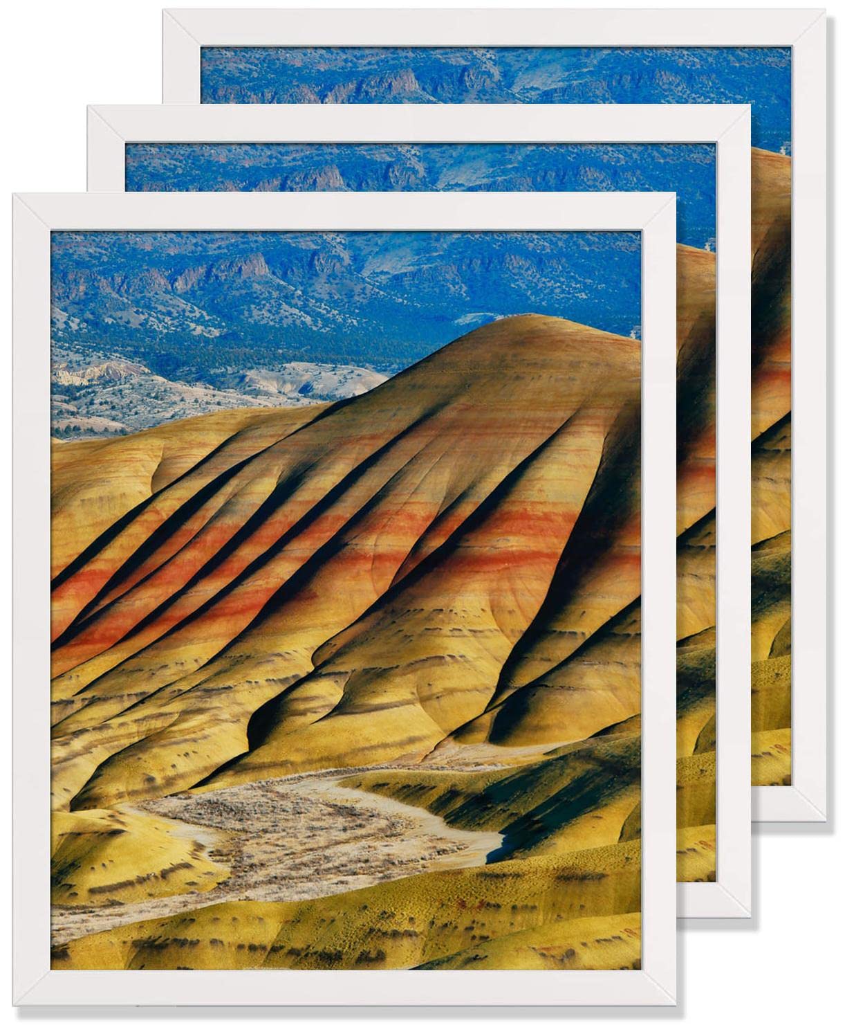 GooTPa Solid Wood 16x20 Frames White 3 Pack Picture Frames 16x20, Modern Wall Mounting 16 x 20 poster frames, Wall Gallery Photo Frames Set with Acrylic Glass