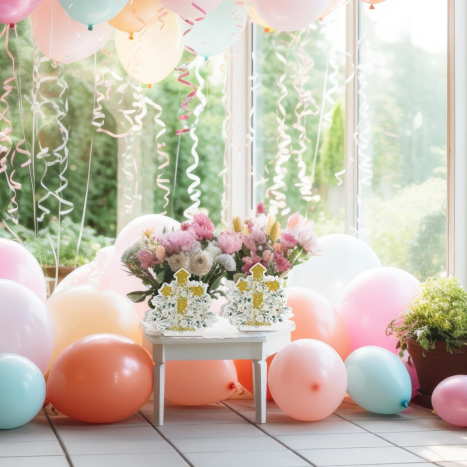 Weekgrat 12 Pcs Easter Floral Baptism Decorations God Bless Flower Boxes Centerpiece First Communion Gift Boxes for Easter Baptism Party Decor Christening Celebration Baby Shower Religious Photo Props