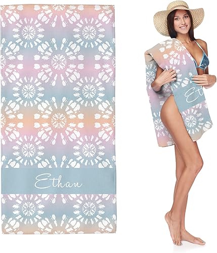 Toallas de playa personalizadas para niños, hombres y adultos, toallas de playa de microfibra personalizadas con nombres, toalla de playa compactas