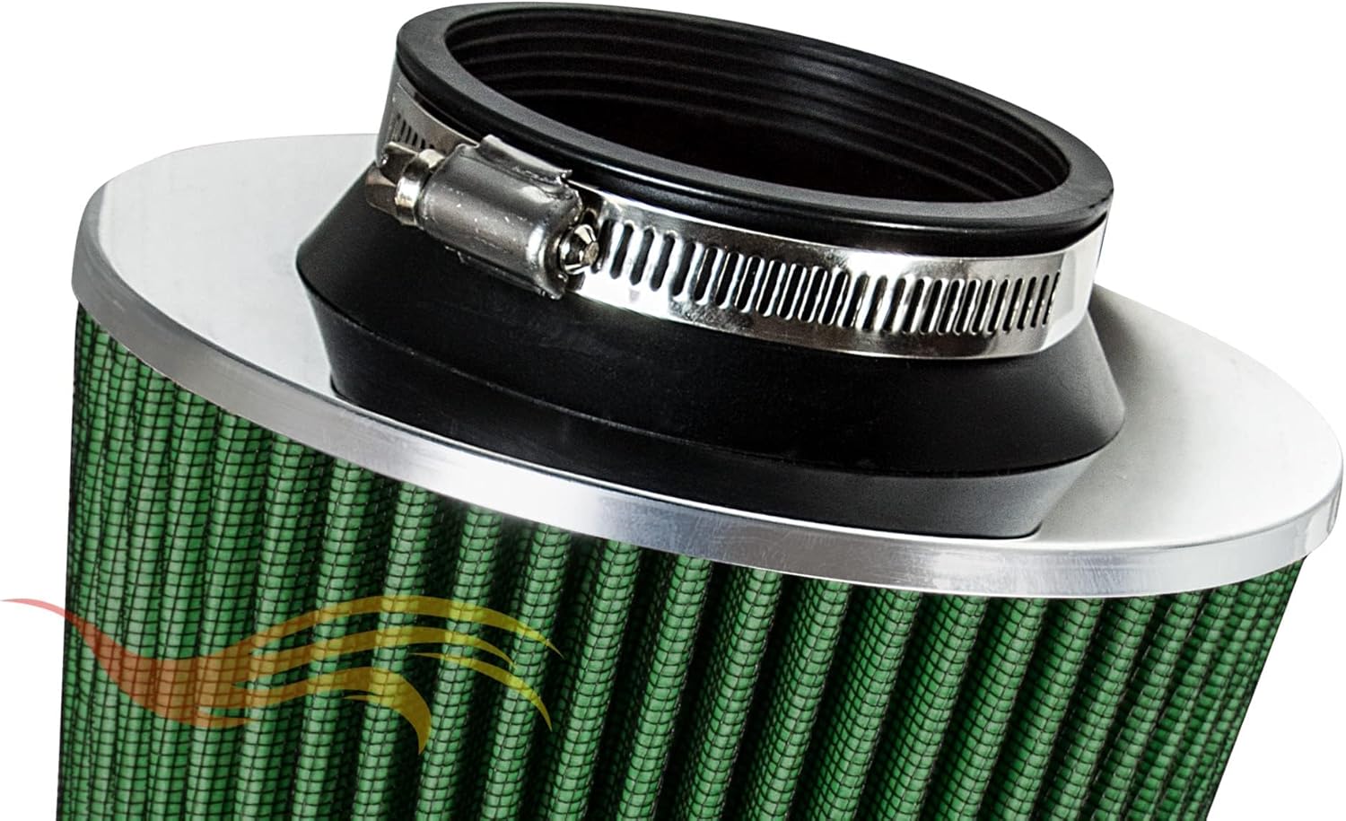 GREEN 4" 102 mm Inlet Truck Air Cone Replacement Performance Washable Clamp-On Dry Air Filter (8" Tall)