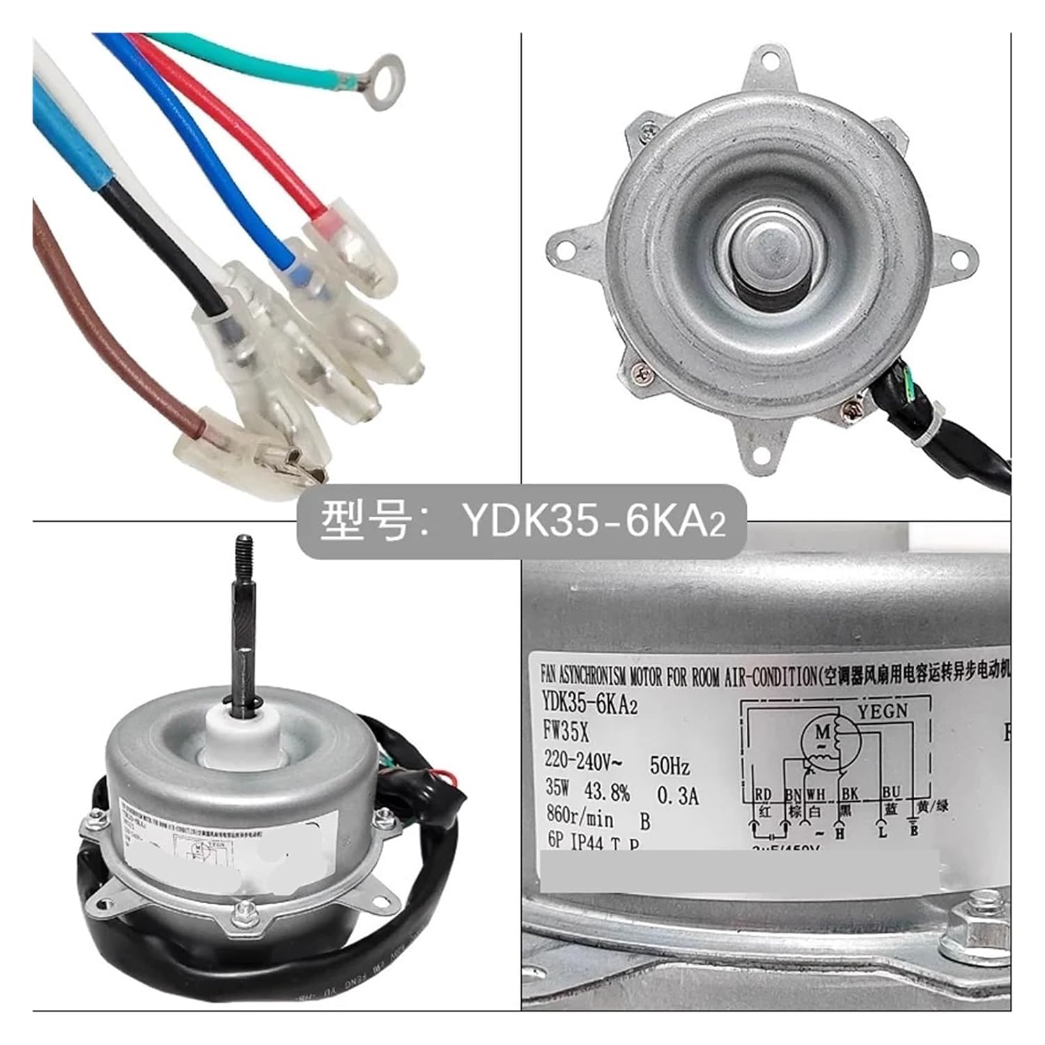 Air Conditioner Motor Cooling External Fan Ydk35-6ka2 Dual Speed Forward Rotation 35w