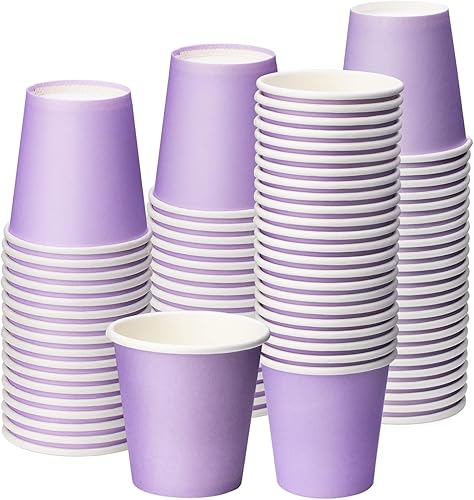 Paquete de 100 vasos desechables pequeños para enjuague bucal de baño de 3 onzas, tazas de papel para baño, tazas de papel espresso, tazas calientes