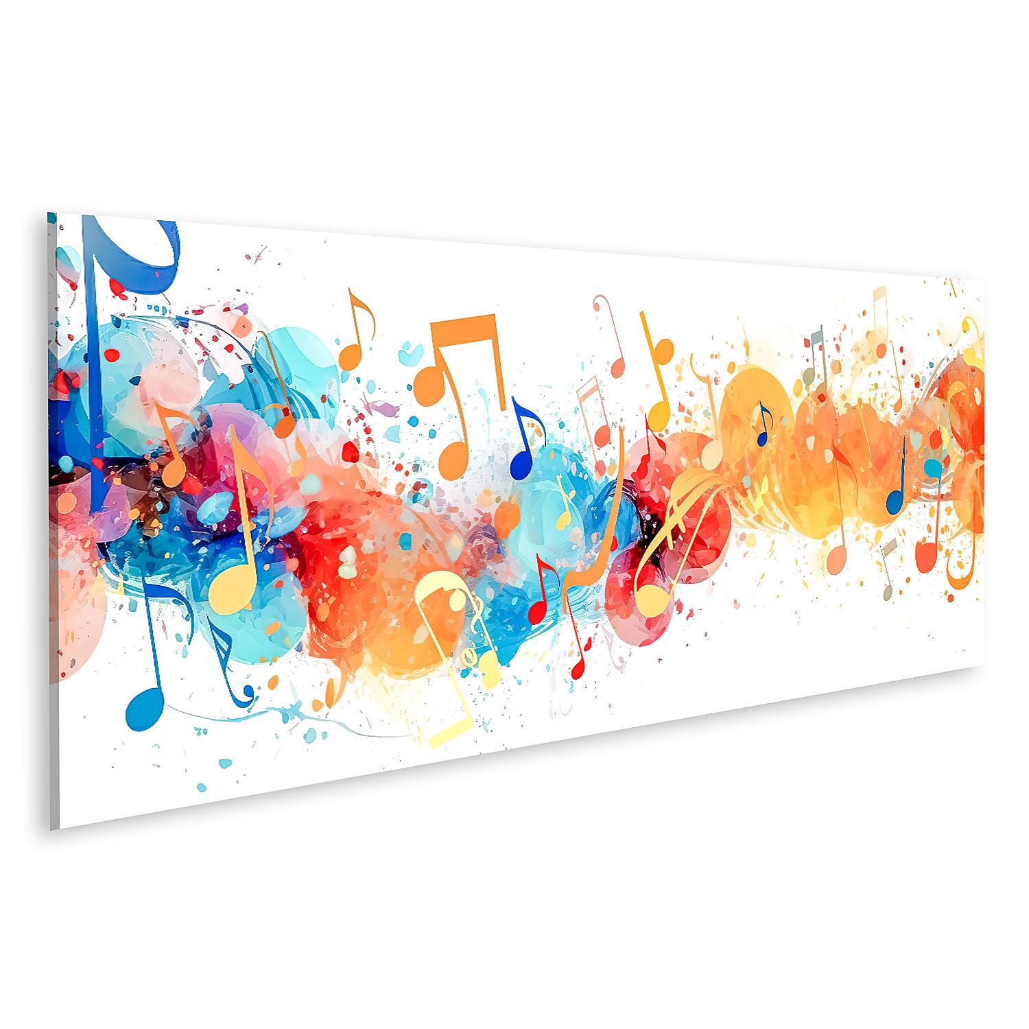 Tableau sur toile musique numérique colorée avec notes abstraites pour décoration murale