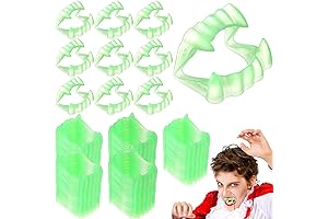 Lenwen Glowing Vampire Teeth, 288Pcs Glow in the Dark Bulk Teeth for Halloween