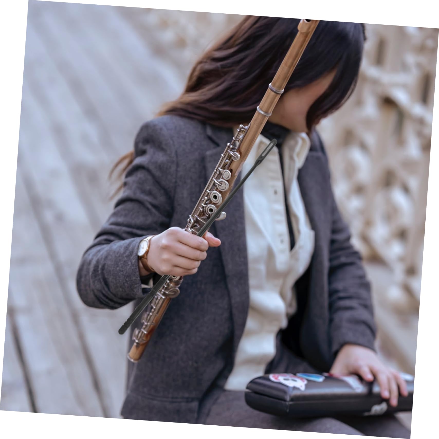 FAVOMOTO Professional Flute Cleaning Set Flute Maintenance Cloths Flute Cleaning Tools for Musicians