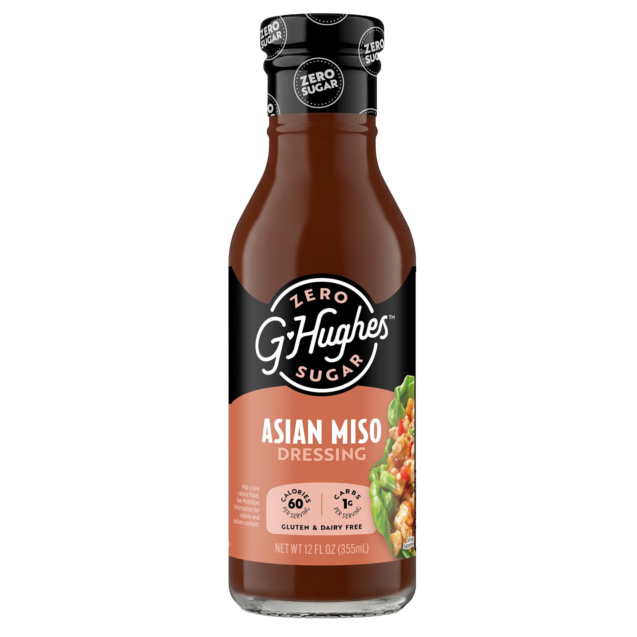 G Hughes Sugar Free, Asian Miso Dressing - 12 Oz (1-Pack)