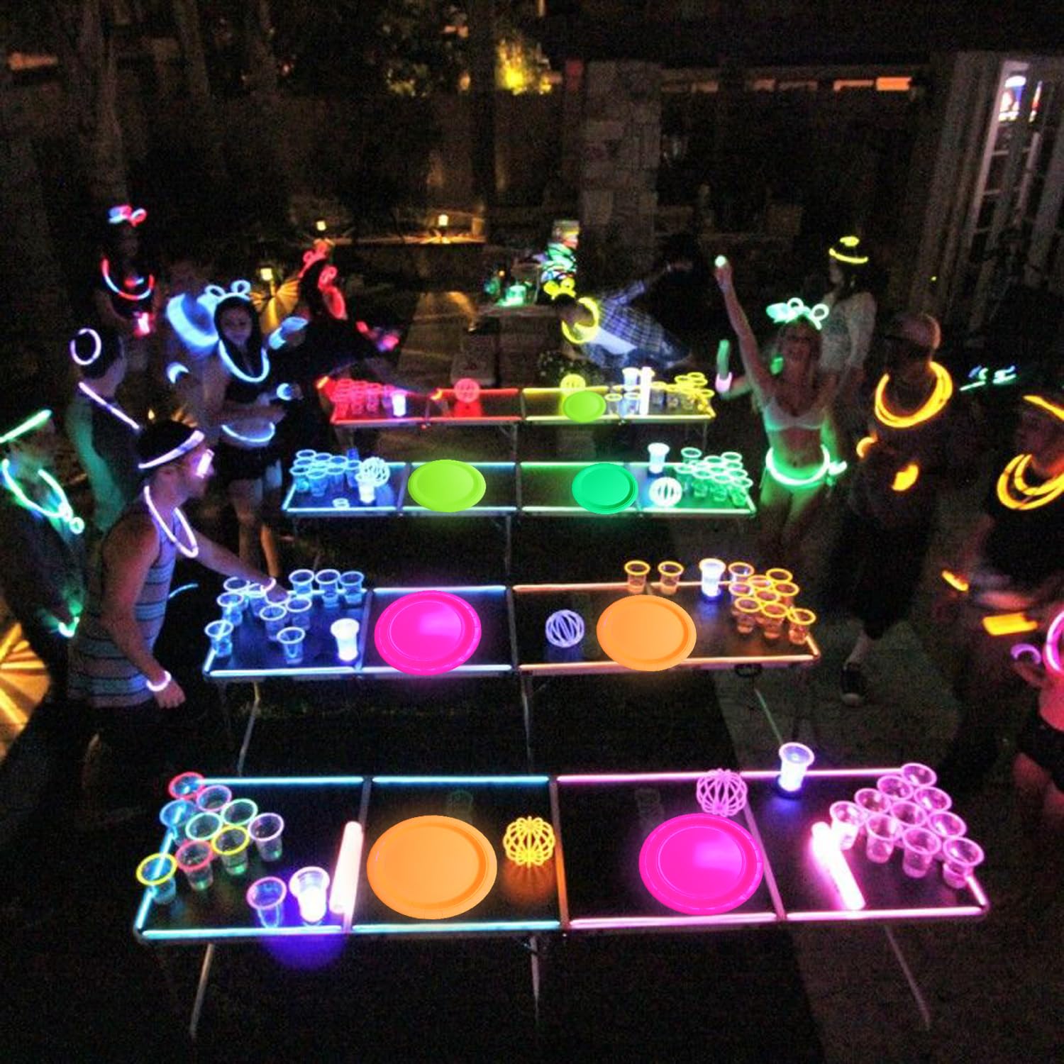 Glow in the Dark Plates - Neon Party Decorations -5