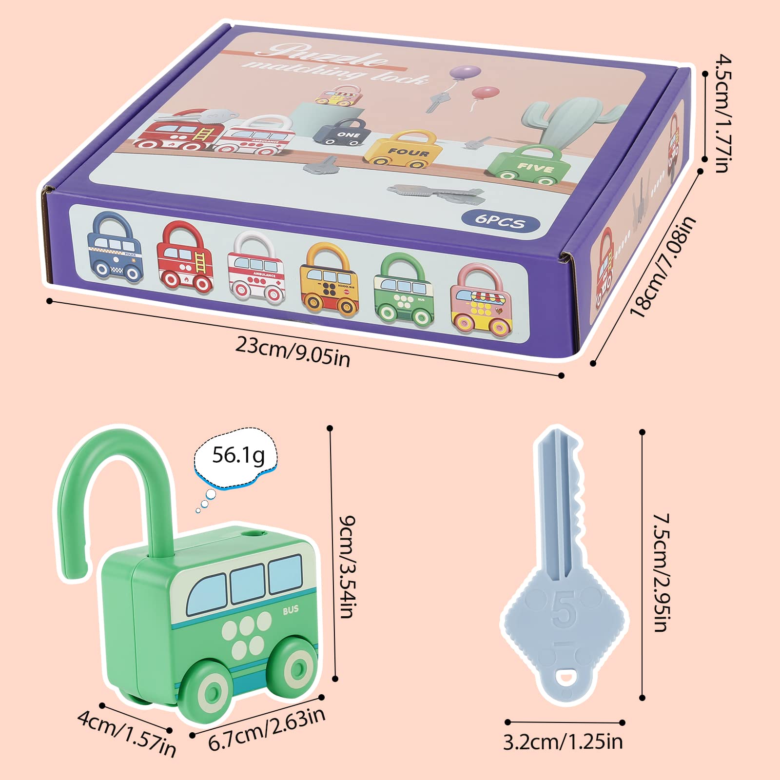 SUPVOX – Lot De 3 Jouets à Déverrouiller – Serrures Et Clés Assorties – Apprentissage Motricité Fine – Dès 2 Ans