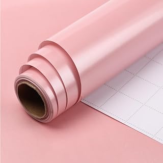 HBell Rollo de Papel de Regalo Rosa,Papel de Regalo Mate Rosa,Papel Lustre de Color Sólido Cumpleaños,Boda,Día de la Madre,Navidad,Baby Shower,Decoraciones Festivas-44CM*10M