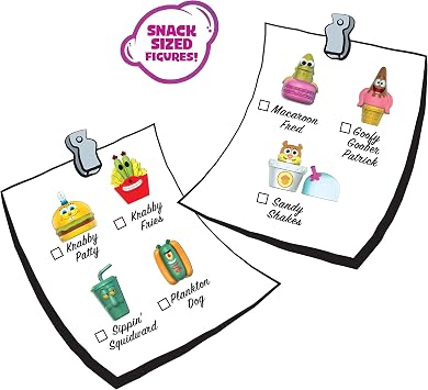 SpongeBob SquarePants Fun with Food 2.5-inch Figure Set, Features 7 Bikini Bottom Buddies, Kids Toys for Ages 3 Up, by Just Play