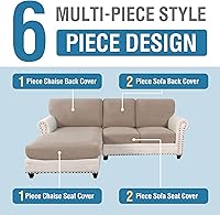 Vista 454 de H.VERSAILTEX 2025 New Sectional Couch Covers 8 Pieces Stretch Sofa Covers for Sectional Sofa Set Separate L Shaped Couch Cover for Both Left/Right