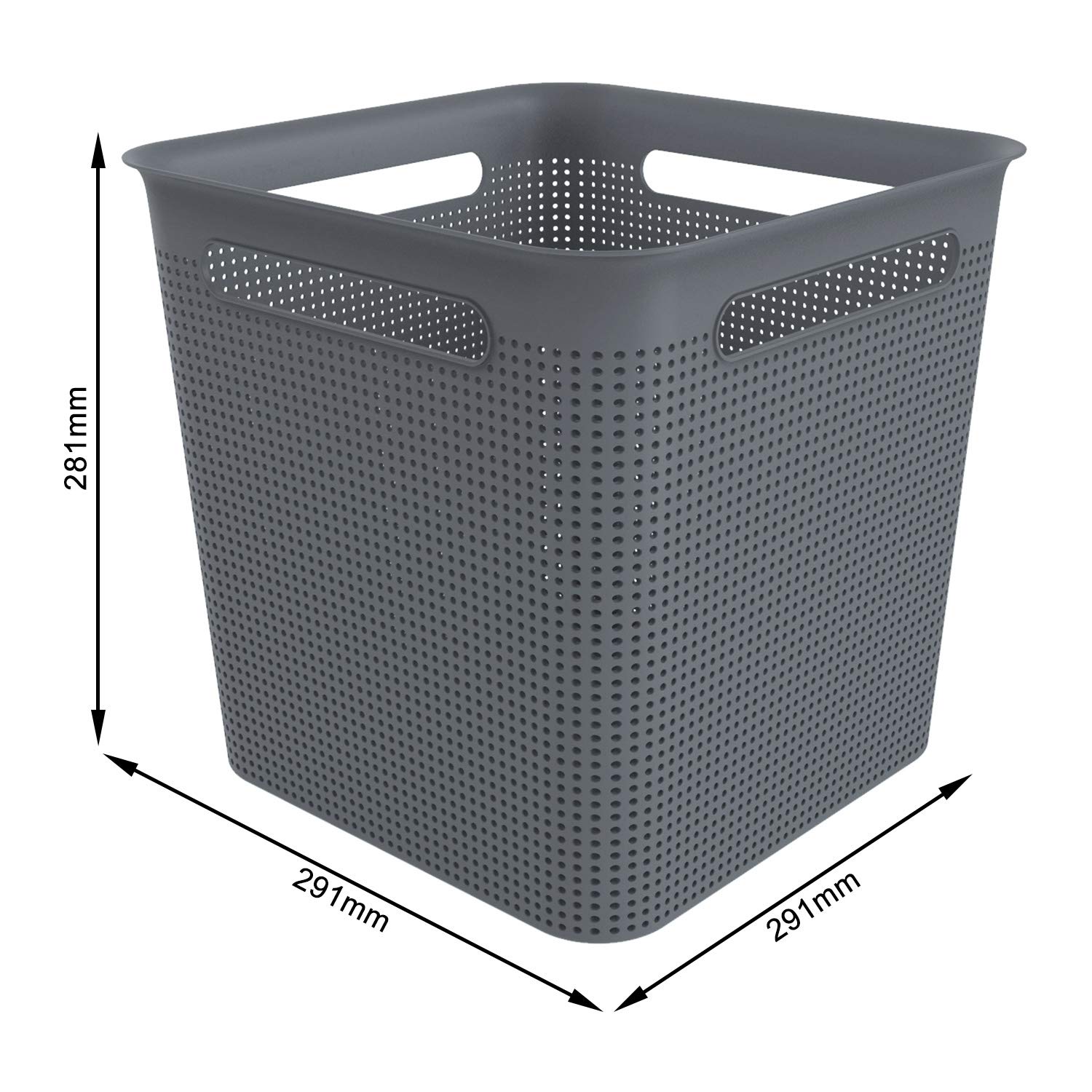 Rotho Brisen Petit Panier De Rangement 4,5L Anthracite - Design Primé Red Dot