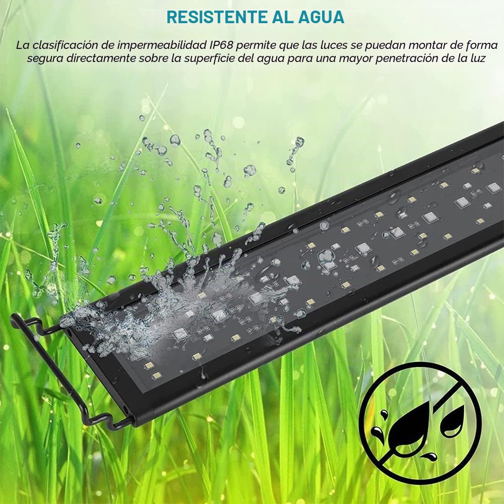 LANTUS LED Luces para Acuarios, Lámpara de Planta, Lámpara LED de Espectro Completo para Acuario, para Tanques de Agua Dulce de Acuario de 90-110 cm [Clase de eficiencia energética A]