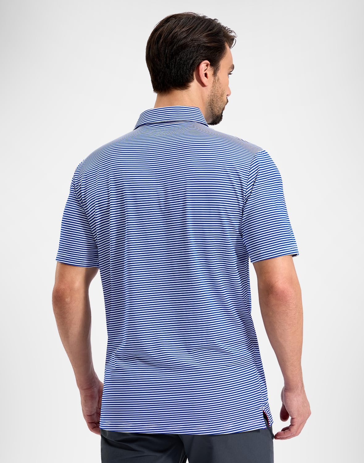 G Gradual Mens Golf Shirt Dry Fit Moisture Wicking Perfomance Short Sleeve Striped Polo Shirts for Men Dressy Casual - Image 3